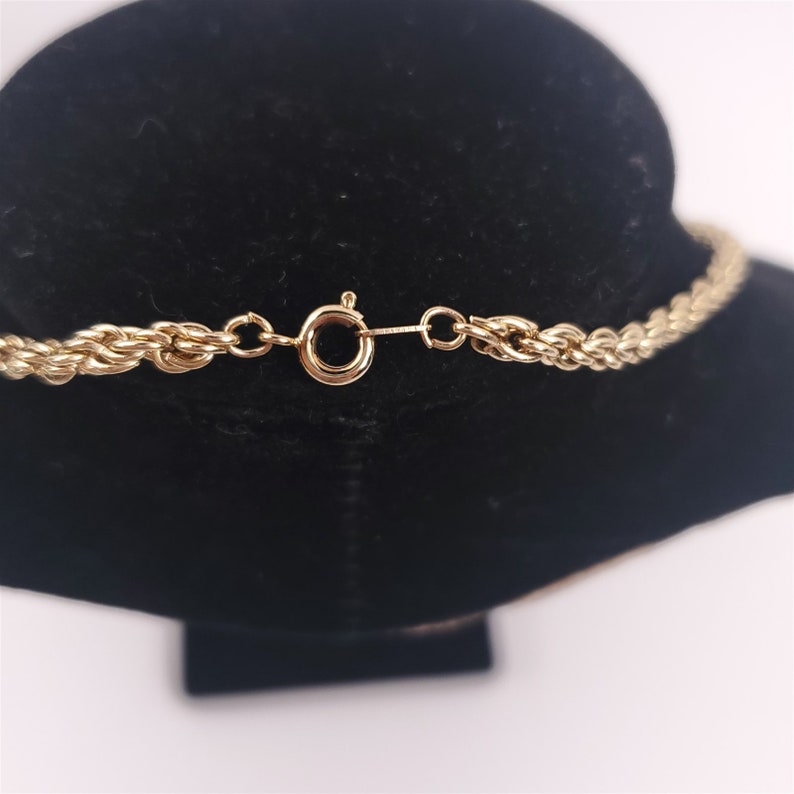 Vintage Gold Tone Rope Chain Necklace Bracelet Set 17 Etsy