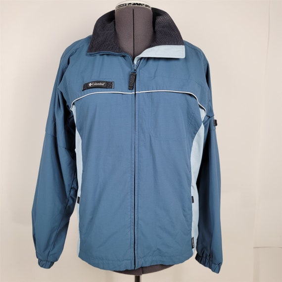 Columbia Sportswear Blue Two Tone Windbreaker Full Zip Jacket