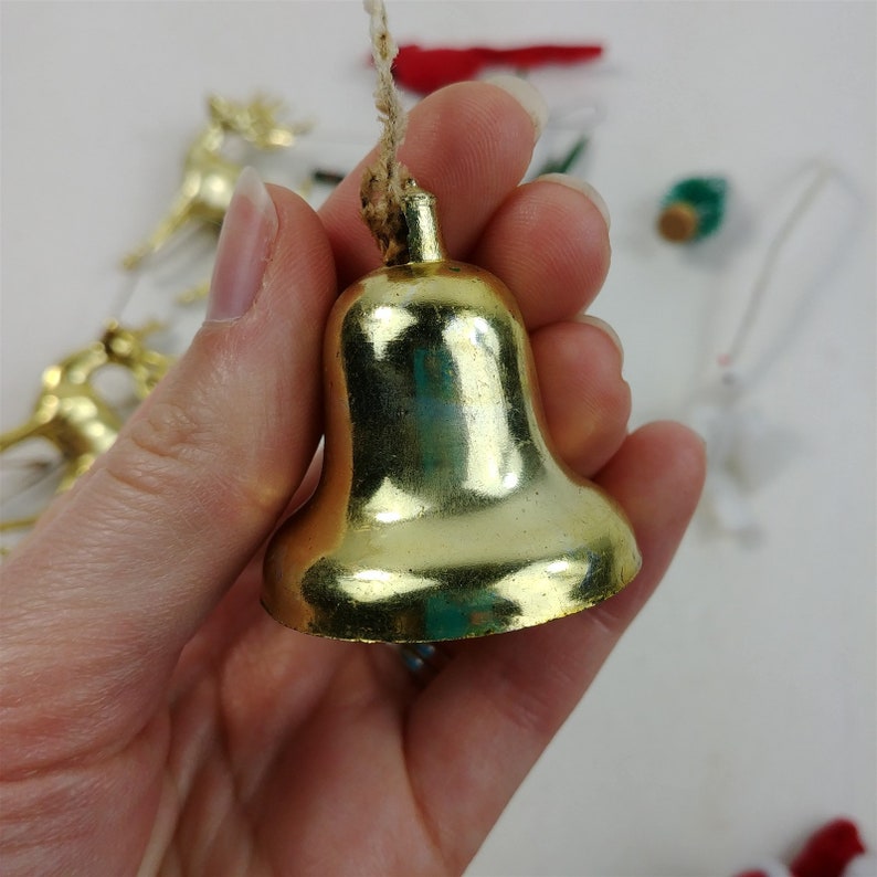 Vintage Christmas Picks Santa Reindeer Birds Bell Holiday Package Decor