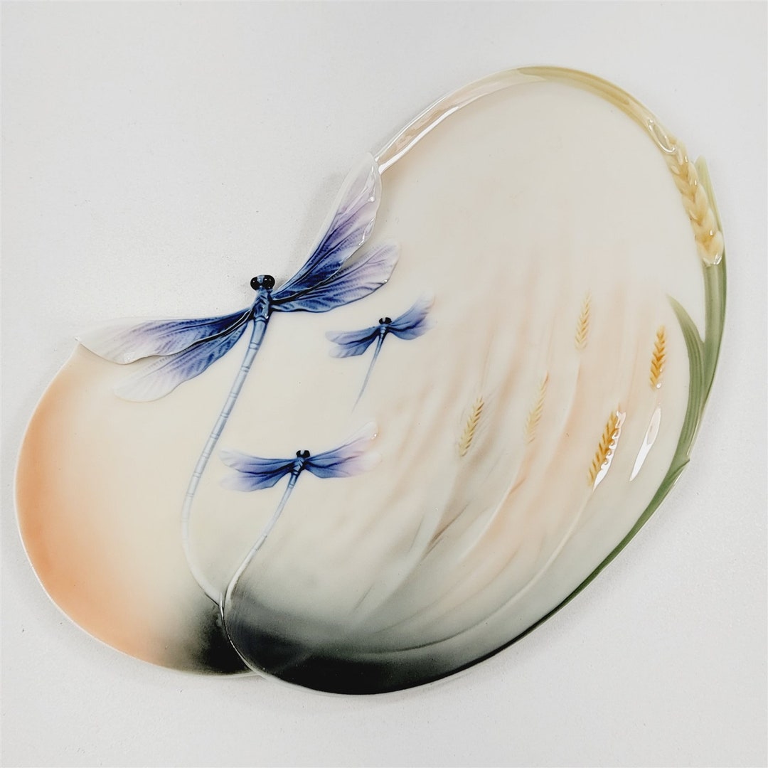 Franz Collection Porcelain Dragonfly Plate Platter FZ00051 Etsy