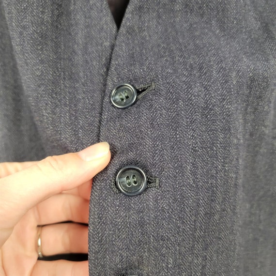 Vintage Navy Blue Formal Suit Button Front Vest - image 2