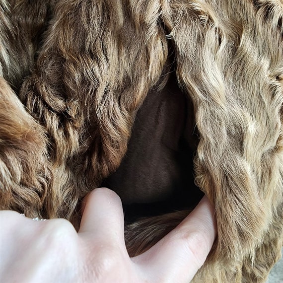 Vintage Womens Brown Real Lamb Fur Coat - image 4