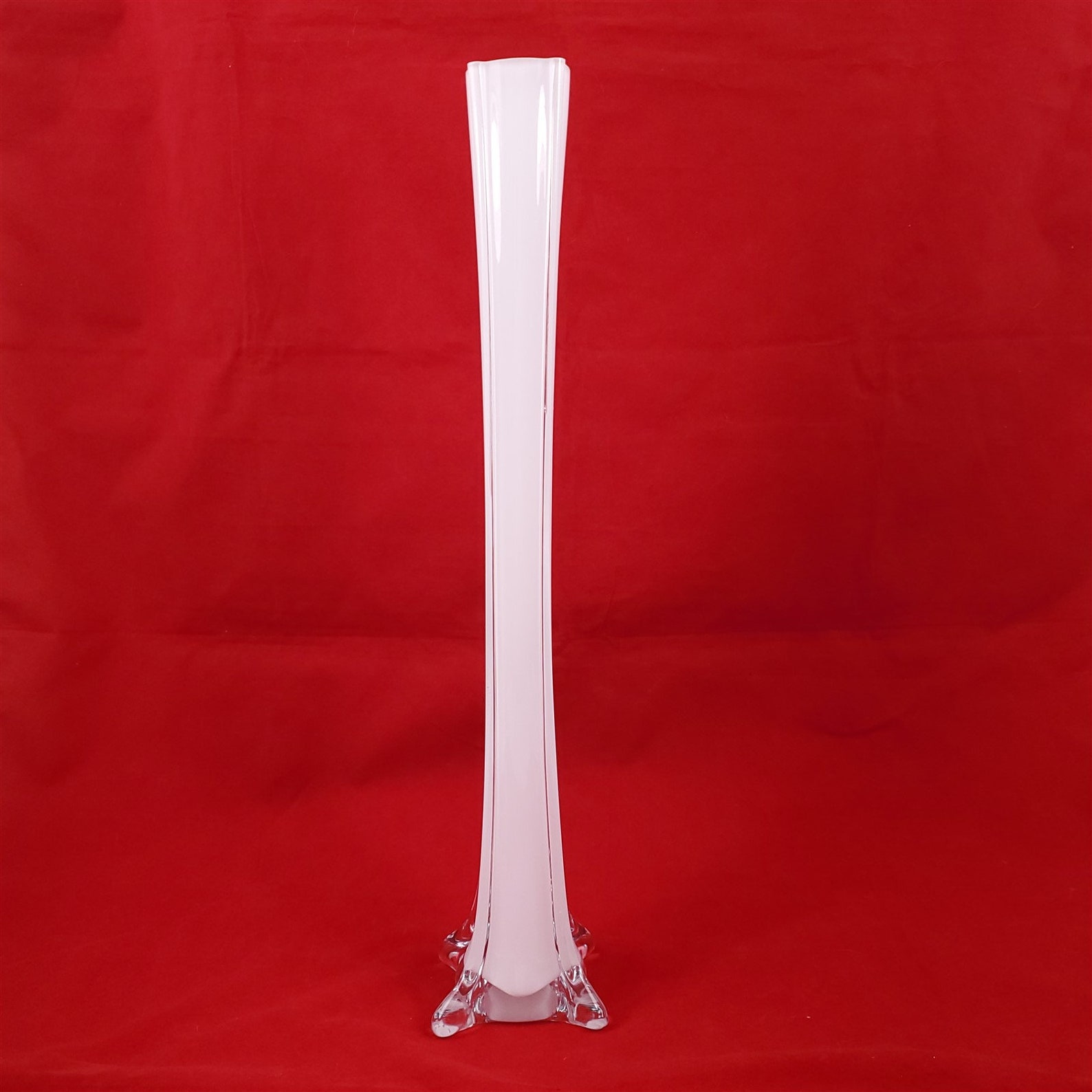 White Glass Tower Vase Eiffel Tower Vase 16 Tall Etsy