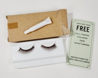 Vintage 1973 Give Away Fashion Eyelashes From Kotex Tampons