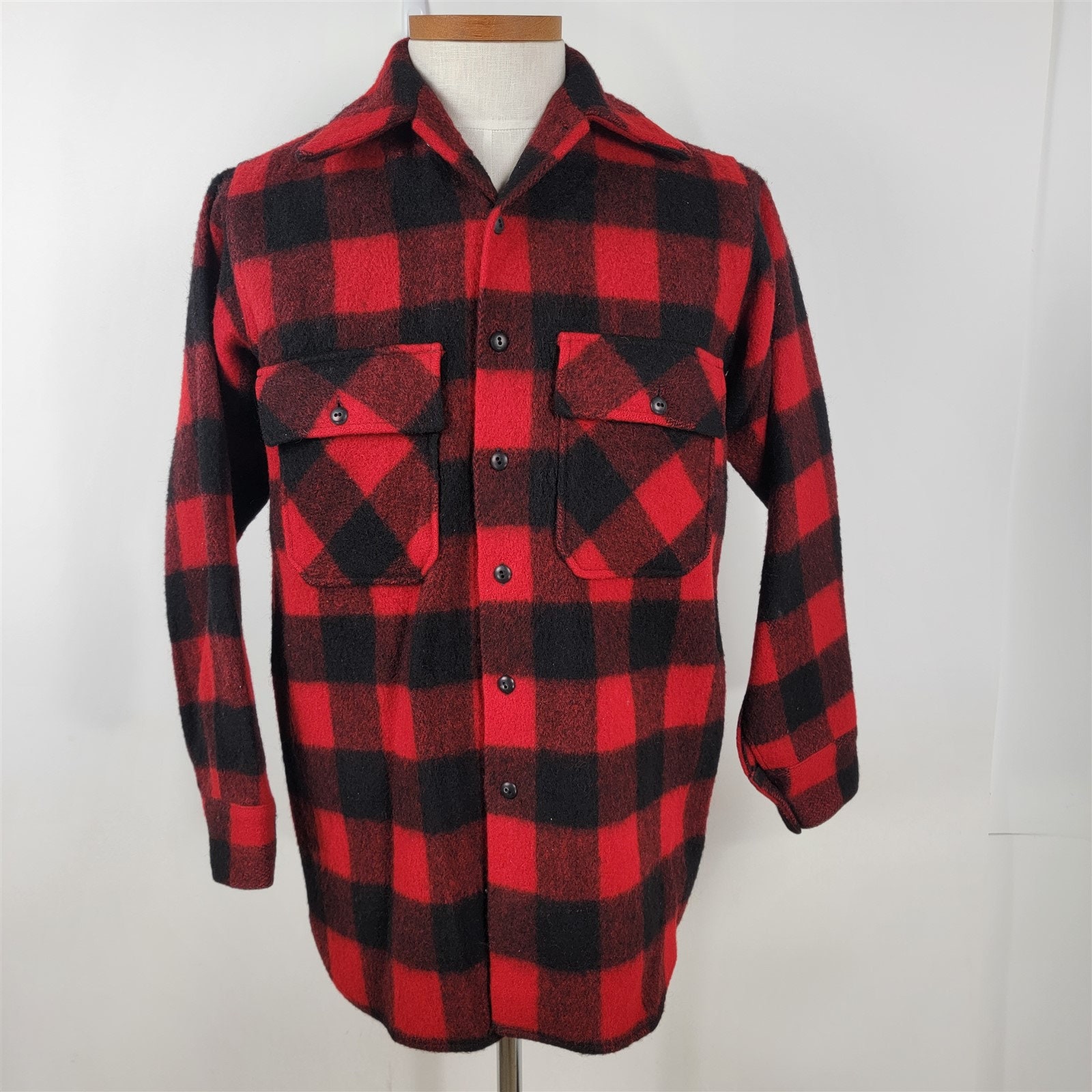 【関税込み】Ahluwalia レッド チェック ジャケット Vintage Woolmaster Red & Black Plaid Flannel Shirt Jacket