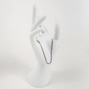 Rhodium Plated Anklet Ankle Bracelet Curb 2.25mm Chain - 10&quot;