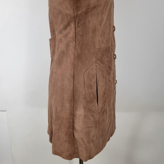 Vintage 1960s Lion Brown Soft Suede Mid Length Le… - image 9