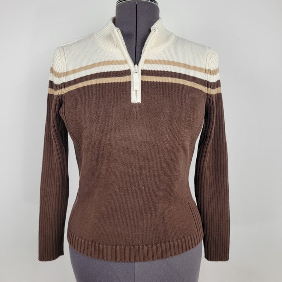 St. Johns Bay Brown Striped Knit 