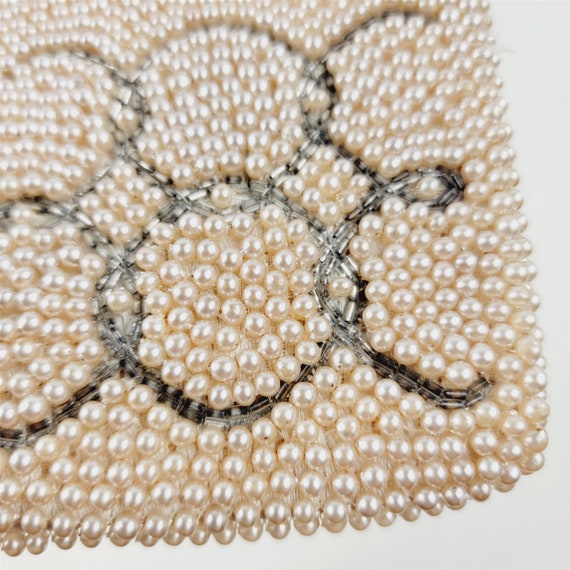 Vintage Faux Pearl Beaded Purse Clutch Bag Evenin… - image 7