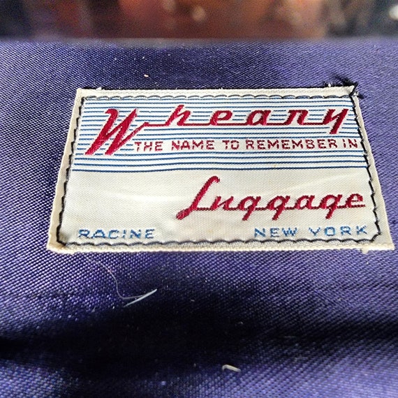 Vintage Sheary Tweed Suitcase Travel Luggage Stre… - image 8