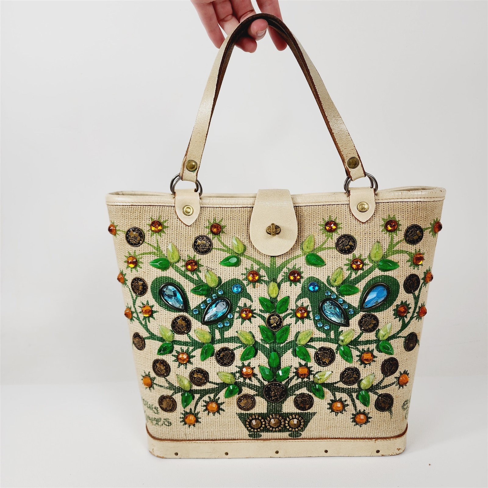 Vintage Enid Collins It Grows on Trees Jewel Patch Handbag Purse