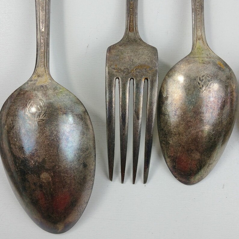 5 Pc. Flatware Antique Silverplate 1835 R. Wallace Set Etsy