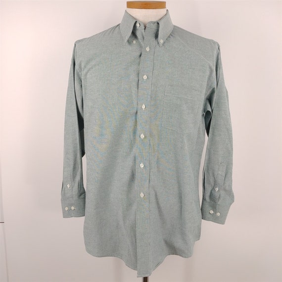 Bill Blass Green Comfort Flex Collar Long Sleeve Dress Shirt - Etsy