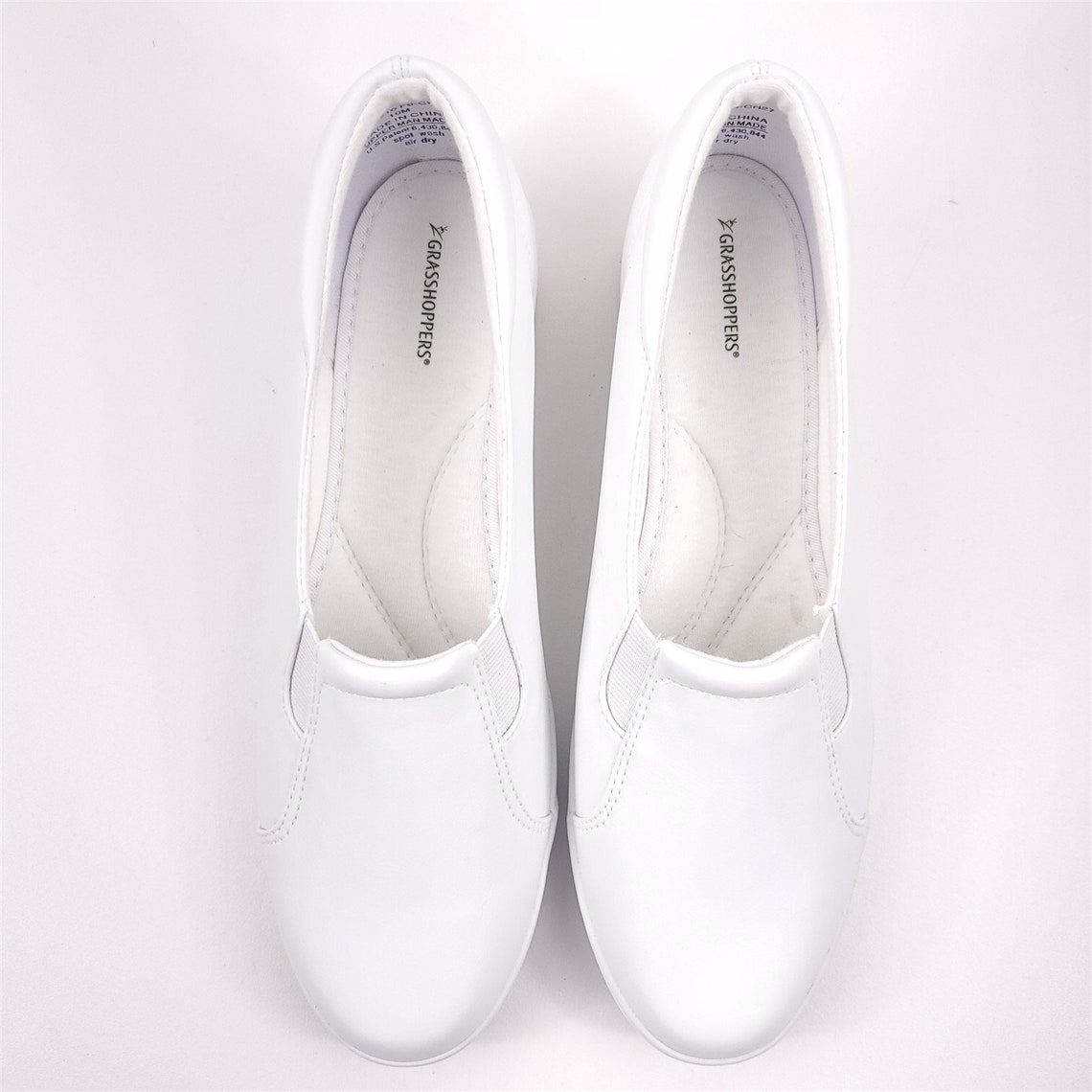 Jenson White Smooth Slip On Keds Boat Shoes Womens Etsy