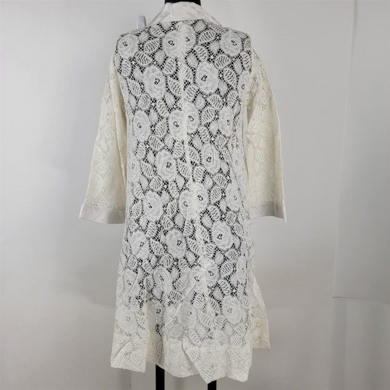 Vintage 1960s White Cream Lace Jacket Womens Size… - image 6