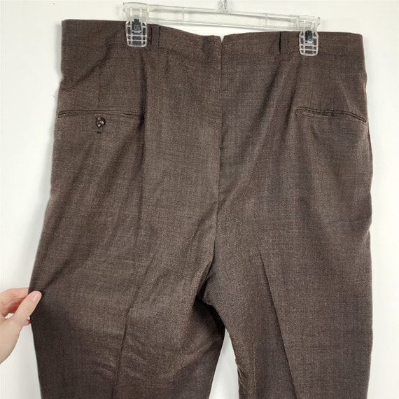 Vintage 1950s Dark Brown Brown Mens Suit Pants Sl… - image 6