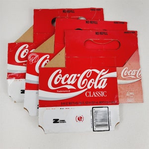 Vintage 1990&#39;s Cardboard Coca-Cola Classic Red Bottle Carriers Portland Blazers
