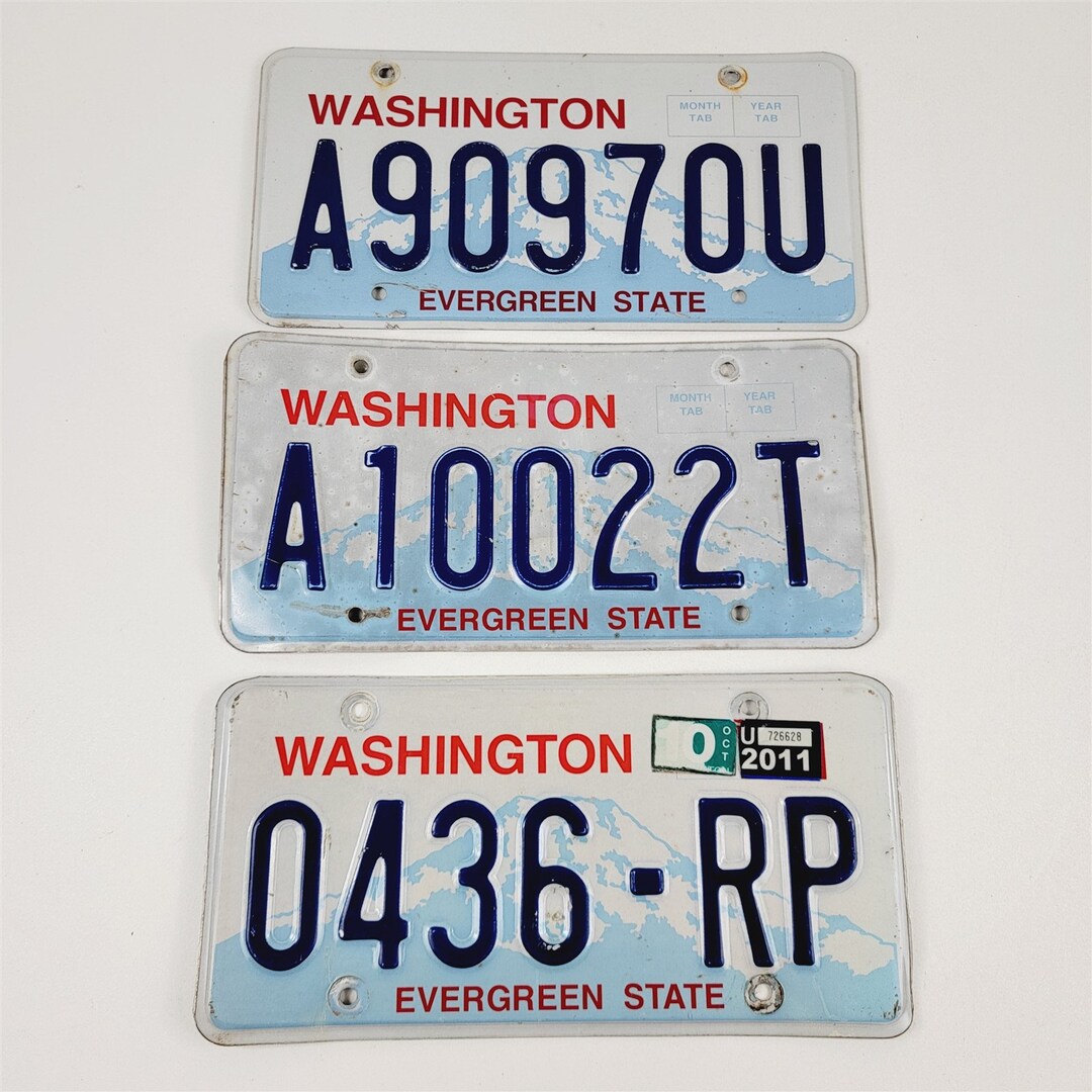 3 Single Washington License Plates Evergreen State 2011 Etsy