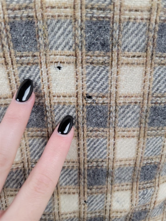 Vintage 1960s Pendleton 2 Piece Plaid Wool Gray &… - image 4