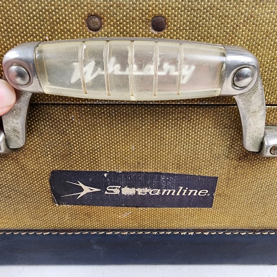 Vintage Sheary Tweed Suitcase Travel Luggage Stre… - image 6