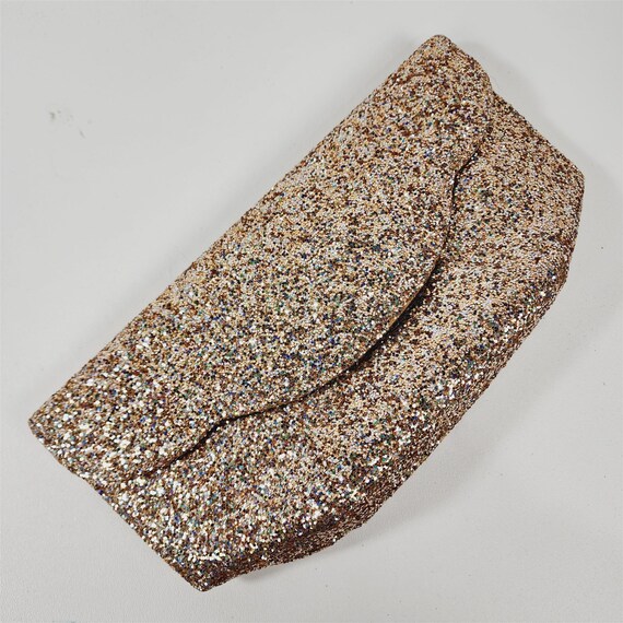 Champagne glitter clutch bag hotsell