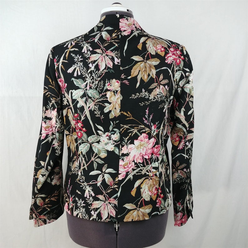 Drapers & Damons Black Floral Lined Jacket Womens Petite 12P | Etsy