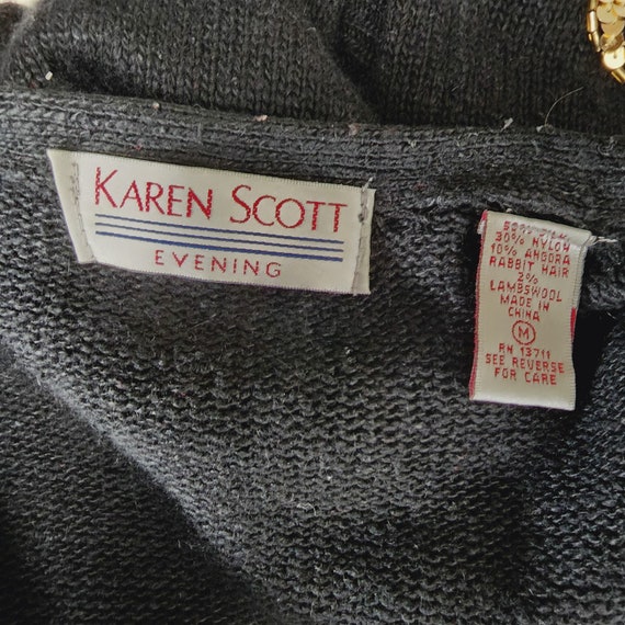 Vintage Karen Scott Black Christmas Cardigan Swea… - image 8