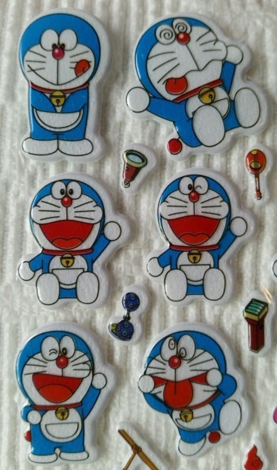 Lot #5 3 Sheets Puffy Stickers Japan Anime Cartoon Japanese Doraemon
