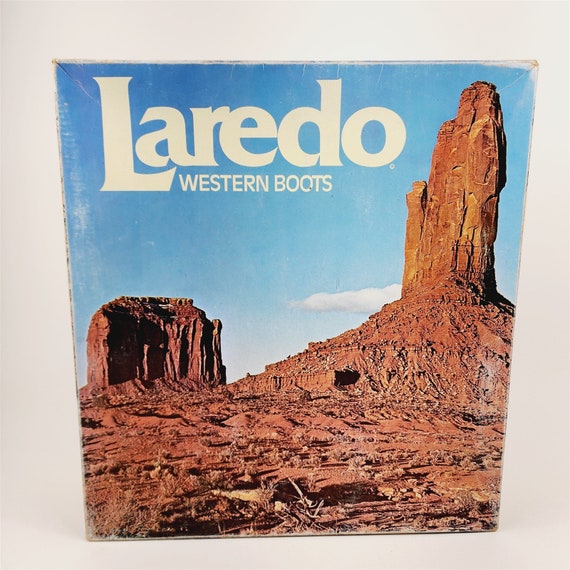 Vintage Laredo Cream Beige Leather Cowboy Boots -… - image 10