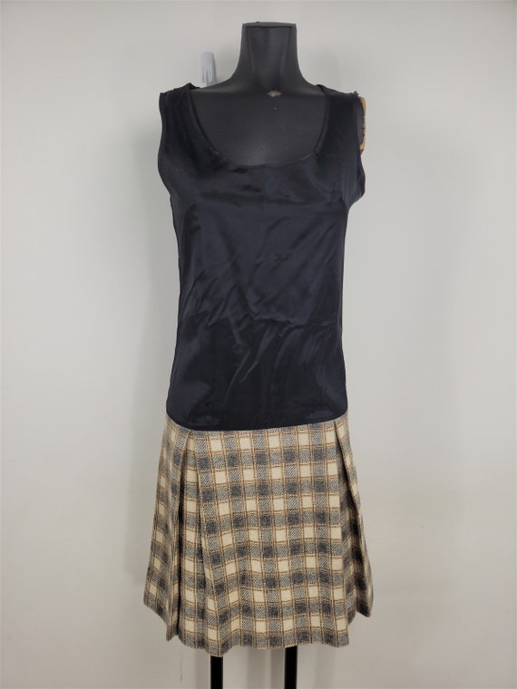 Vintage 1960s Pendleton 2 Piece Plaid Wool Gray &… - image 9