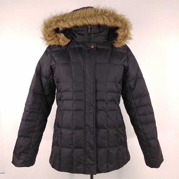 interferens Stratford på Avon Forbløffe Tommy Hilfiger Black Quilted Puffer Jacket Coat Faux Fur Hood - Etsy