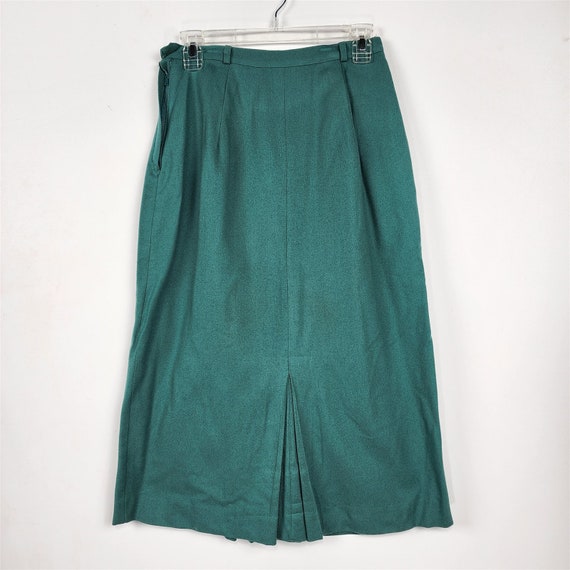 Vintage Green Straight Wool Skirt