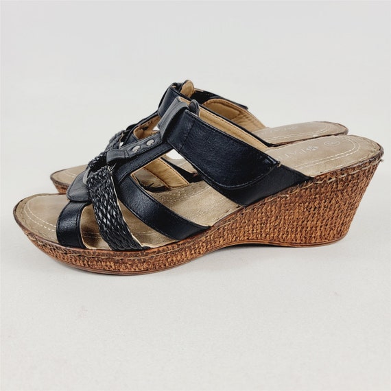 Patrizia by Spring Step Magan Black Wedge Sandals… - image 5