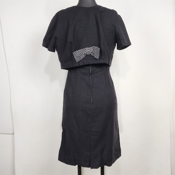Vintage 1950s Gay Gibson Black Cotton Dress w/ Ja… - image 4