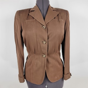 Vintage Forstmann Amy Linker Brown Blazer Womens Gab Jacket