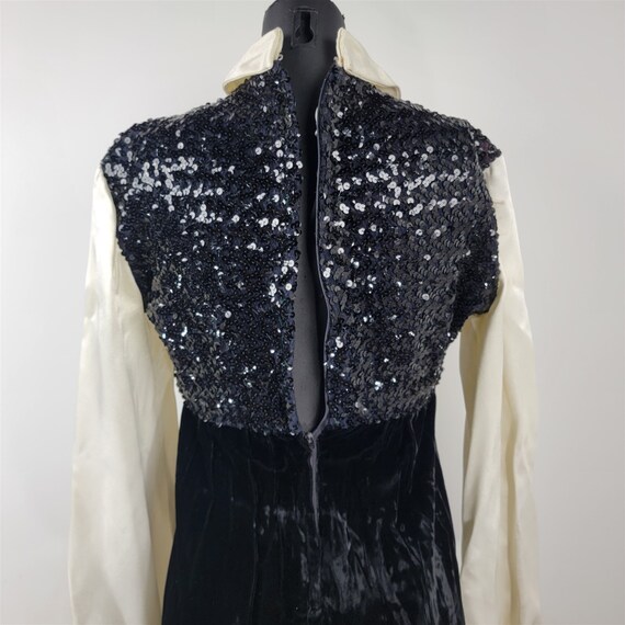 Vintage 1970s Long Velvet Sequin Gown Dress Long … - image 8