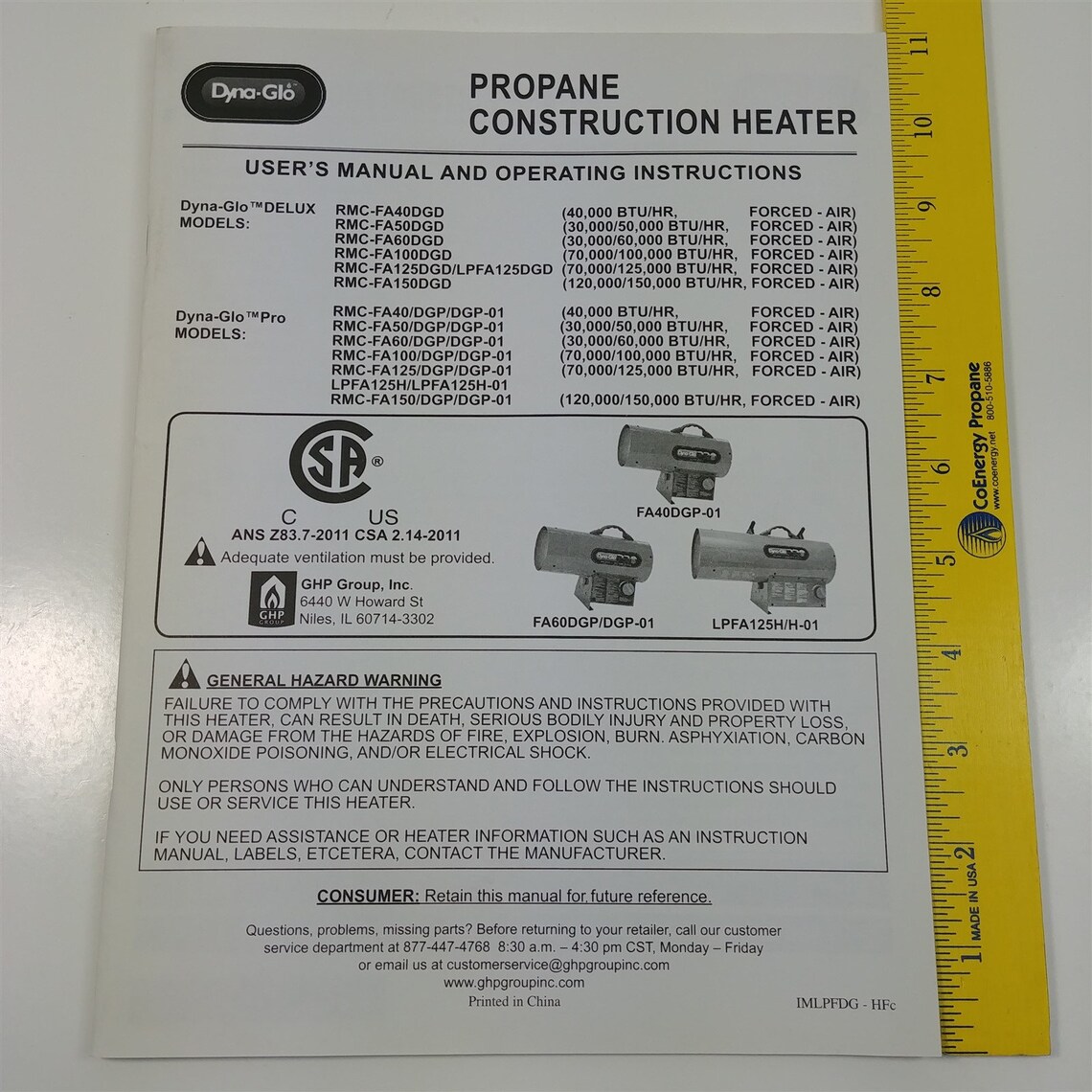 Dyna Glo Instruction Manual