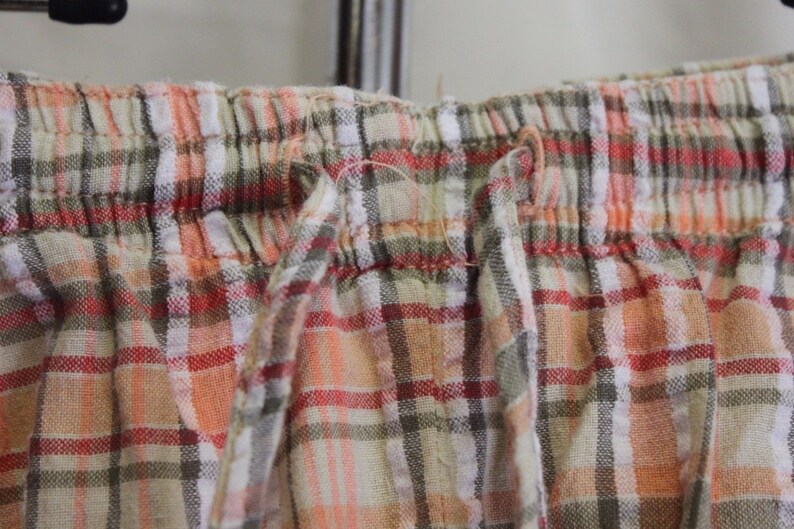 Blair Plaid Draw String Capri Pants Womens Size Medium PinkOrange