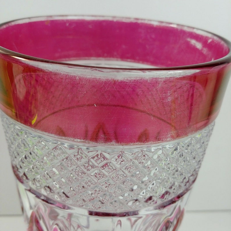 Amethyst Purple Cut Glass Vase 81/4 Tall Dot Cross X Etsy