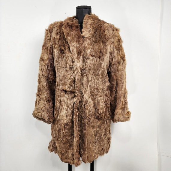 Vintage Womens Brown Real Lamb Fur Coat - image 1