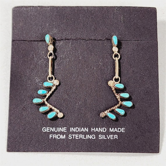 Vintage Native American Zuni Turquoise Sterling S… - image 1