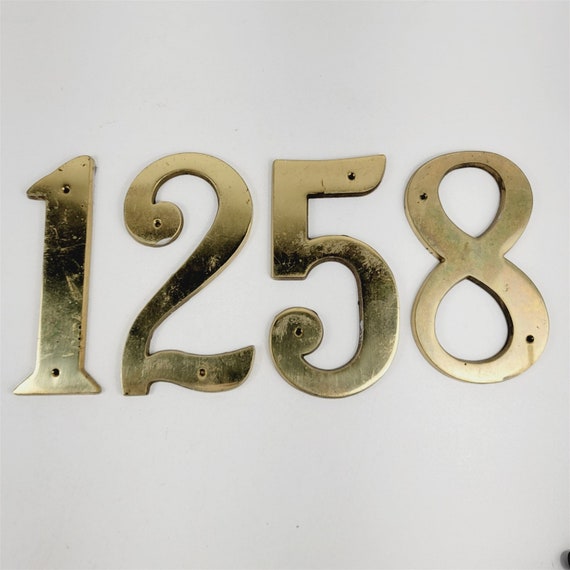 Antique Victorian Solid Brass Numerals #5 