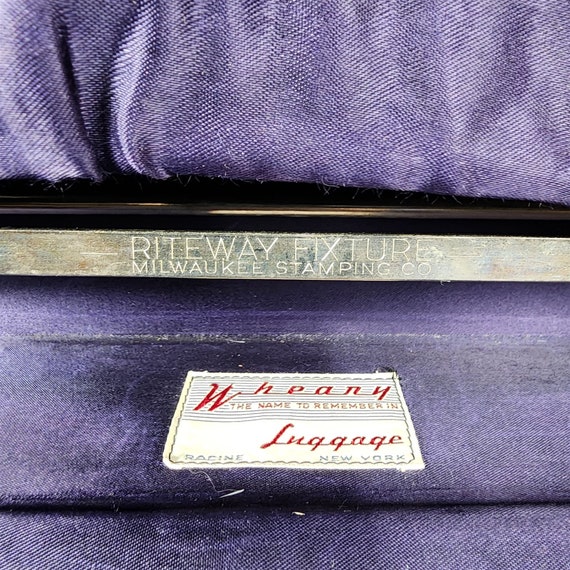 Vintage Sheary Tweed Suitcase Travel Luggage Stre… - image 9
