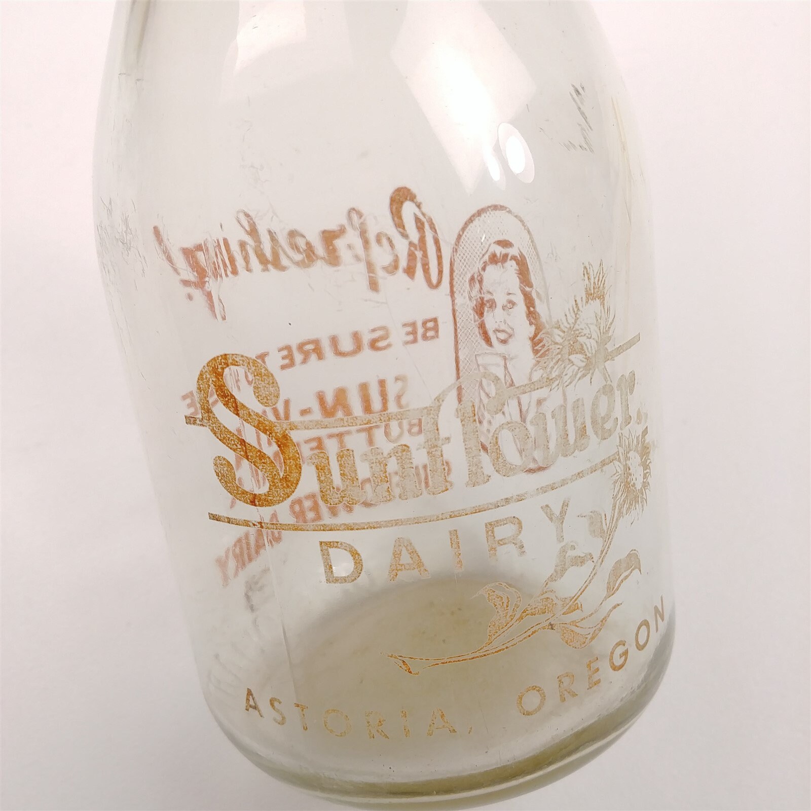 1 Qt. Sunflower Dairy Milk Bottle Astoria Oregon Quart Vintage Etsy