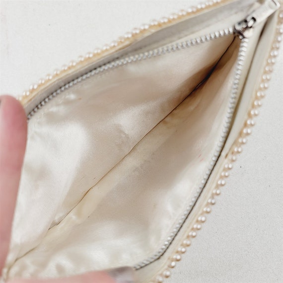 Vintage Faux Pearl Beaded Purse Clutch Bag Evenin… - image 5