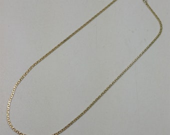 Vintage Alabaster Faux Gold Curb Chain Necklace 30" Long