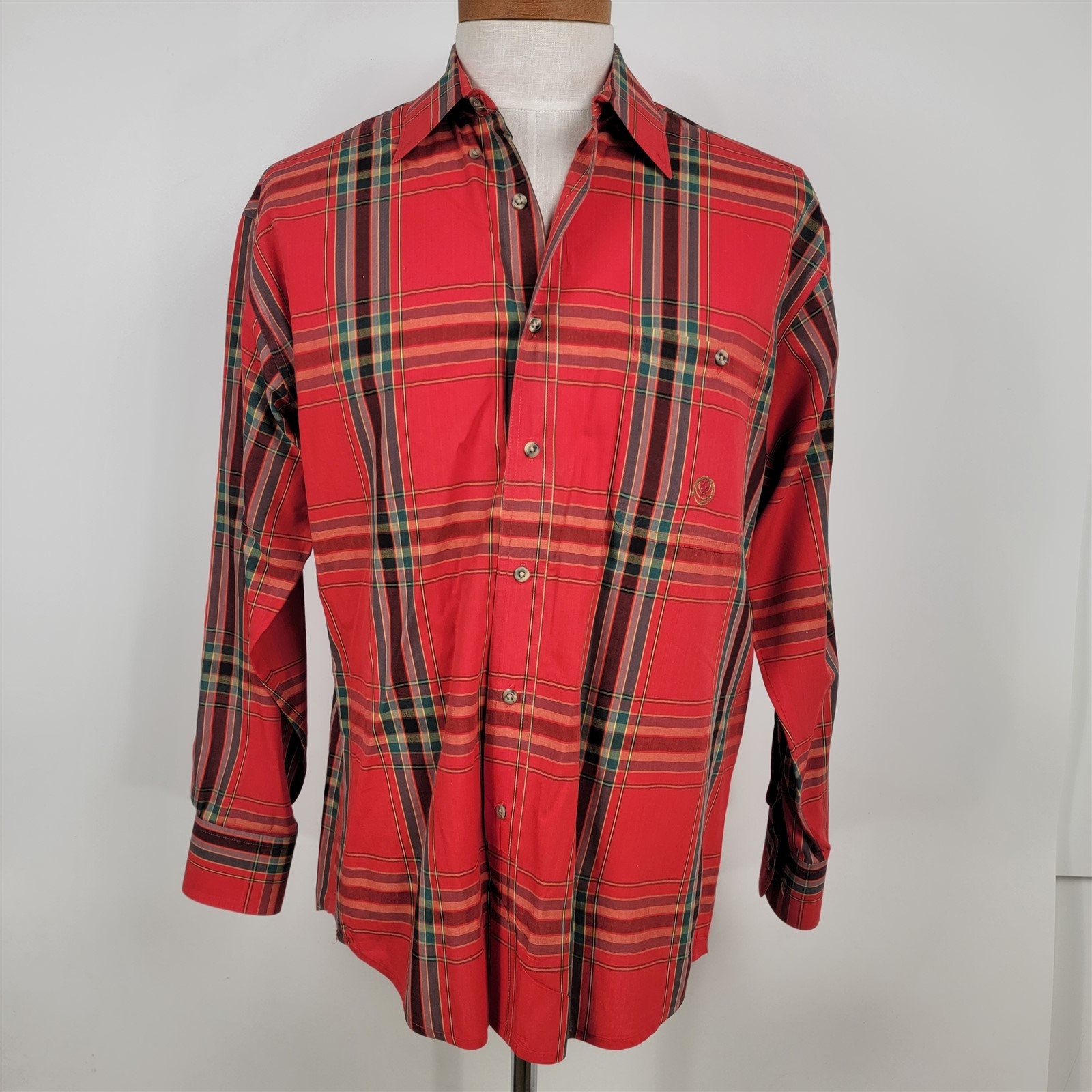 Wrangler Twenty X Red Plaid Western Dress Shirt Mens Size L 16 - Etsy