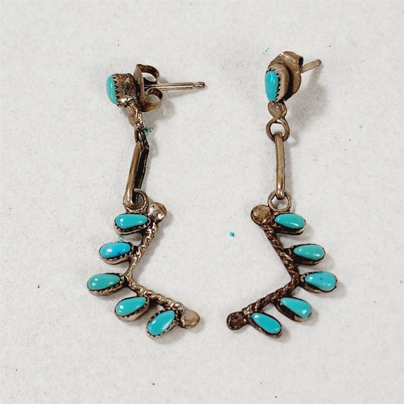 Vintage Native American Zuni Turquoise Sterling S… - image 5