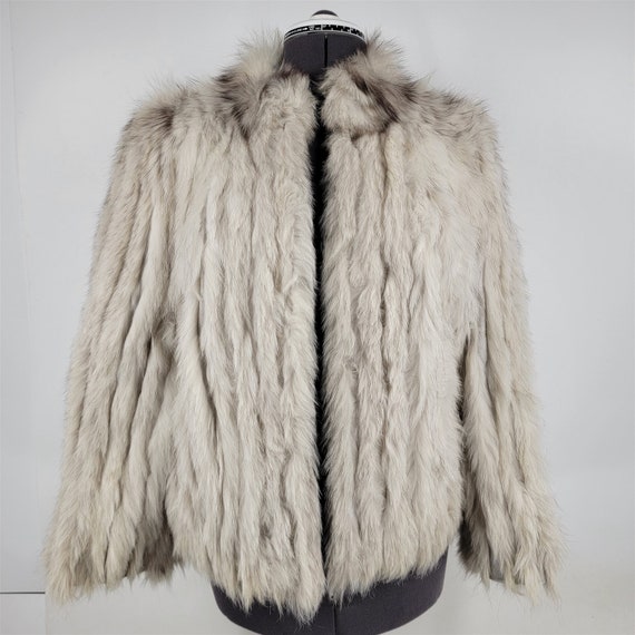 Vintage Saga Fox Genuine Blue Fox Fur Coat Finland Womens L Vintage Saga Fox Genuine Blue Fox Fur Coat Finland Womens L
