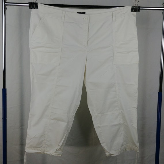 Eileen Fisher White Cropped Cargo Pants Womens Plu